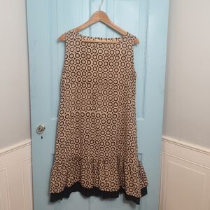 Mata Traders Black and Cream Circle Midi Dress